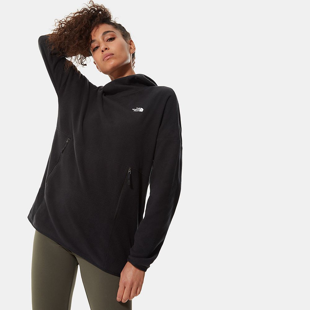 The North Face Hoodie Womens Australia - The North Face Tka Glacier Fleece Black Hiking (KDI-209584)